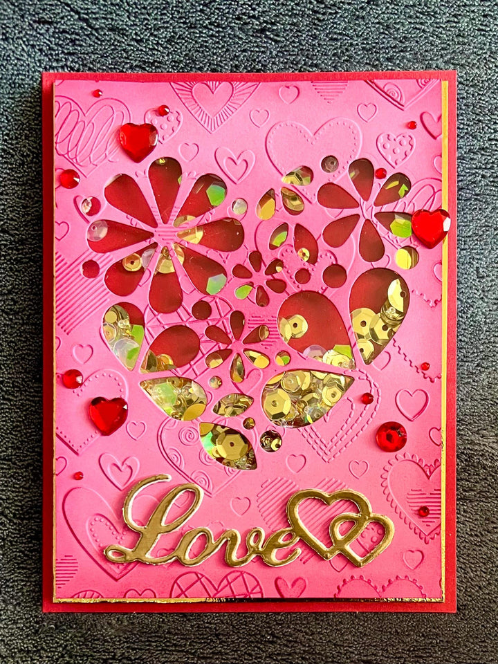 Stylized Heart Cutout Shaker Love Card