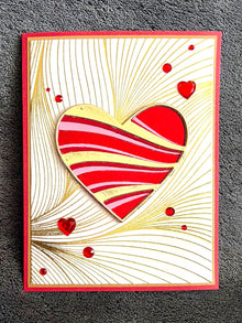 Wavy Heart with Wavy Background Blank Card