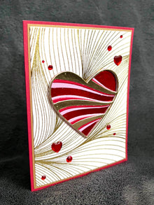 Wavy Heart with Wavy Background Blank Card