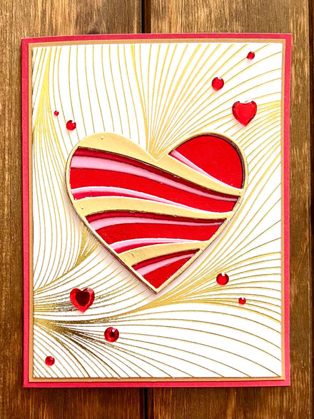 Wavy Heart with Wavy Background Blank Card