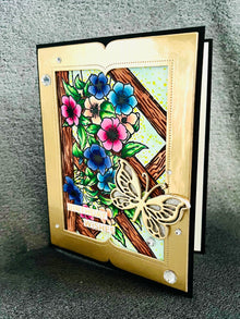 Gold Framed Floral Fence and Butterfly Birthday Wishes