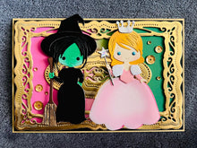 Witch Best Friends Gold Frame Blank Card