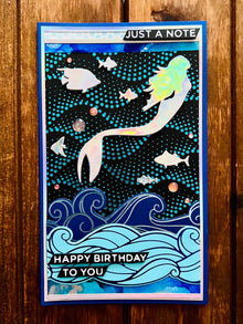 Surface Ascending Mermaid Just a Note Happy Birthday Slimline Card