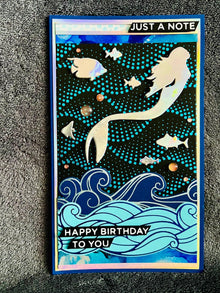 Surface Ascending Mermaid Just a Note Happy Birthday Slimline Card