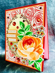 Elegant Orange Rose Birthday Wishes Card – Perfect for Special Celebrations