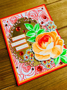 Elegant Orange Rose Birthday Wishes Card – Perfect for Special Celebrations