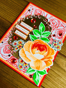 Elegant Orange Rose Birthday Wishes Card – Perfect for Special Celebrations