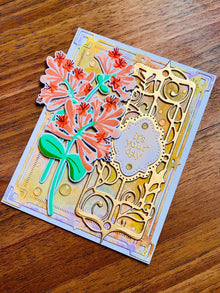 Charming Peach Honeysuckle Arrangement "It's Your Day" Card – Perfect for Celebrations