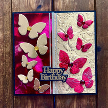 Butterfly Clusters Alcohol Ink Happy Birthday Card