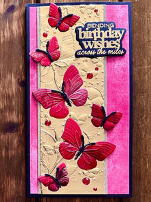 Butterfly Cluster Mini Slimline Birthday Wishes Across the Miles Card
