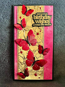 Butterfly Cluster Mini Slimline Birthday Wishes Across the Miles Card