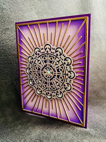 Holographic Silver Medallion Radiant Rays Blank Card