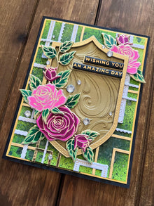 Rose Adorned Shield Wishing You An Amazing Day Card