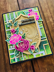 Rose Adorned Shield Wishing You An Amazing Day Card