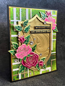Rose Adorned Shield Wishing You An Amazing Day Card