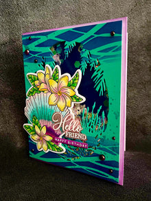 Seashell Hello Friend Happy Birthday Shaker Card