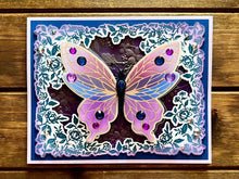 Flutter Wing Violet and Blue Butterfly Blank Card