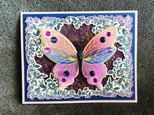 Flutter Wing Violet and Blue Butterfly Blank Card