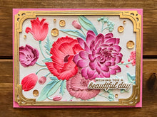 Pink and Mauve Embossed Florals Wishing You a Beautiful Day Card