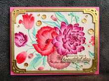 Pink and Mauve Embossed Florals Wishing You a Beautiful Day Card
