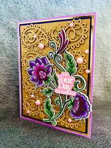 Folk Style Flower Vine with Paisley Background It’s Your Day Celebrate Card