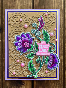 Folk Style Flower Vine with Paisley Background It’s Your Day Celebrate Card