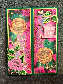 Ornamental Floral Print with Diecut Butterfly and Rose Accents It’s Your Day Celebrate Gatefold Card