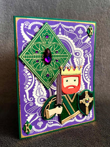 Green King of Diamonds Blank Card