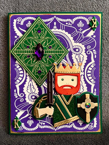 Green King of Diamonds Blank Card