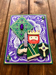 Green King of Diamonds Blank Card