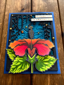 Centered Orange Hibiscus Wishing You an Amazing Day Card