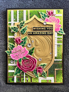 Rose Adorned Shield Wishing You An Amazing Day Card