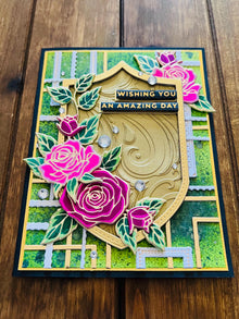 Rose Adorned Shield Wishing You An Amazing Day Card