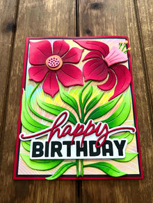 Elegant Red Daffodil Duo Happy Birthday Card