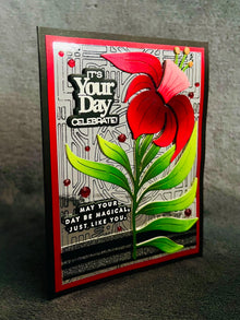 Single Red Daffodil It’s Your Day Celebrate Card