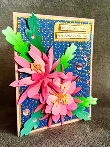 Pink Cactus Flower Duo Wishing You an Amazing Day Card