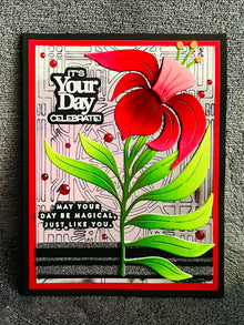 Single Red Daffodil It’s Your Day Celebrate Card