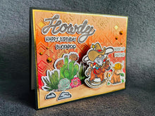 Shaking Cowboy Gnome with Bull Cactus Scene Howdy Happy Birthday Buckaroo Card