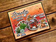 Shaking Cowboy Gnome with Bull Cactus Scene Howdy Happy Birthday Buckaroo Card