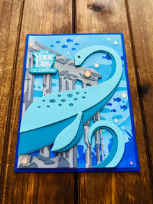 Teal Lochness Monster in Underwater Seascape Its Your Day Celebrate Card