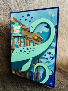 Teal Lochness Monster in Underwater Seascape Its Your Day Celebrate Card
